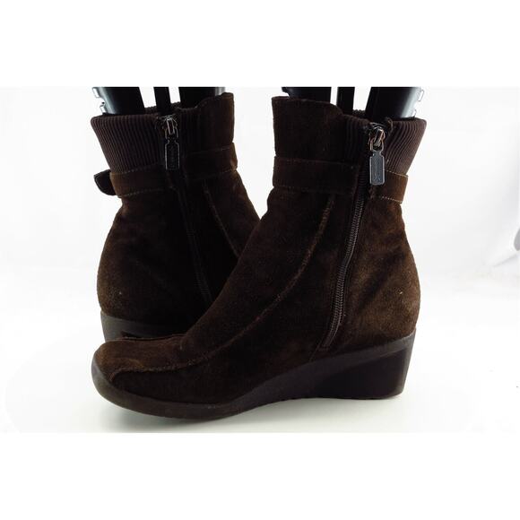 Blondo‎ Boot Sz 8 M Short Boots Almond Toe Brown Leather Women - Picture 6 of 8